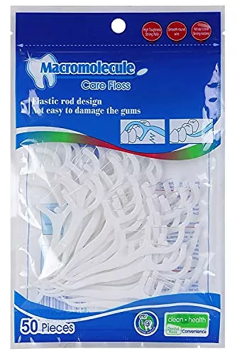 SmallCloud 3 in 1 Tooth Cleaning Dental Floss Toothpicks Plastic Set for Clean Teeth Fresh Breath and Healthy Gums (50 Pcs)